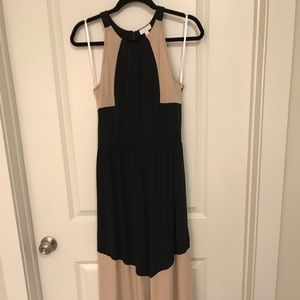 Charming Charlie Black/Tan Colorblock Maxi Dress